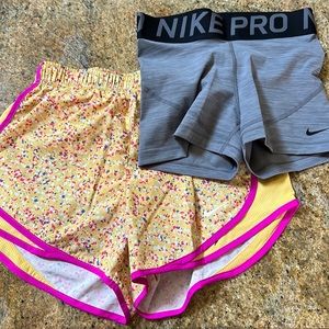 Nike pros and Nike running shorts